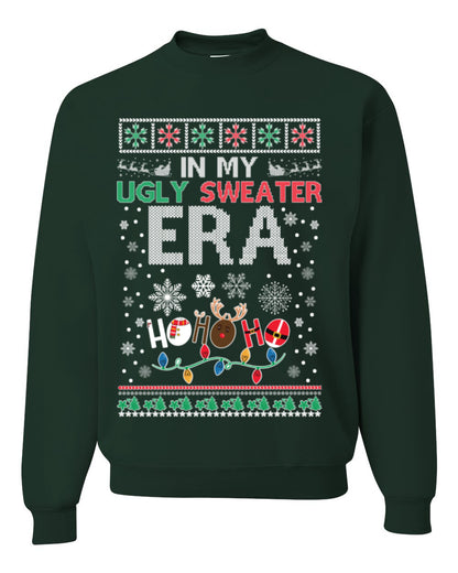 In My Ugly Sweater Era Ho Ho Ho, Viral Pop Music Lyrics Concert Tour Merch, Meme Ugly Christmas Sweater Ugly Christmas Unisex Crewneck Sweatshirt
