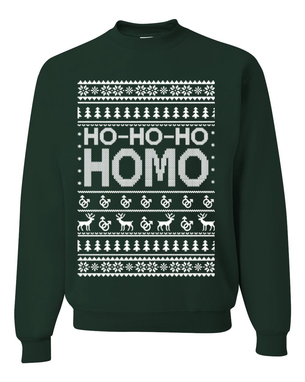 Ho Ho Ho Homo, Funny LGBT Pride Grey Greysexual Gay Lesbian Homosexual Bi Bisexual,  Ugly Christmas Unisex Crewneck Sweatshirt
