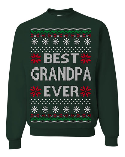 Best Grandpa Ever Classic Xmas Winter Holidays Ugly Christmas Sweater Ugly Christmas Unisex Crewneck Sweatshirt