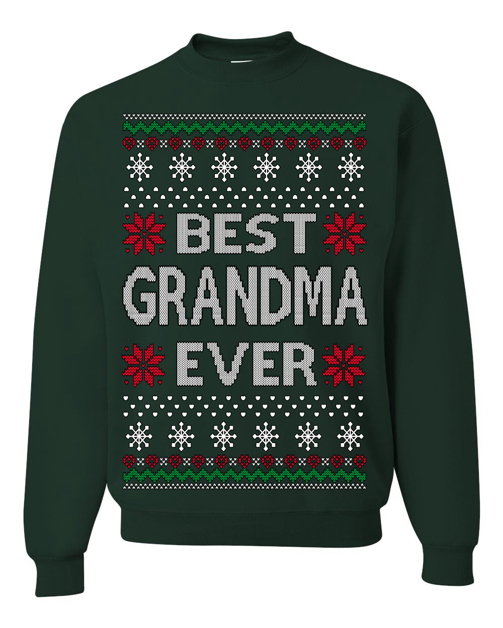 Best Grandma Ever Classic Xmas Winter Holidays Ugly Christmas Sweater Ugly Christmas Unisex Crewneck Sweatshirt