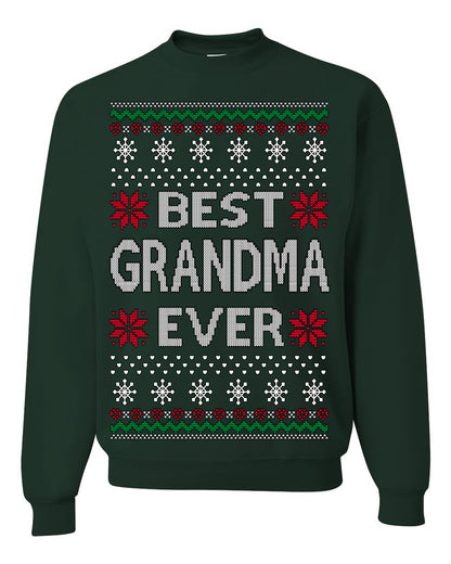 Best Grandma Ever Classic Xmas Winter Holidays Ugly Christmas Sweater Ugly Christmas Unisex Crewneck Sweatshirt