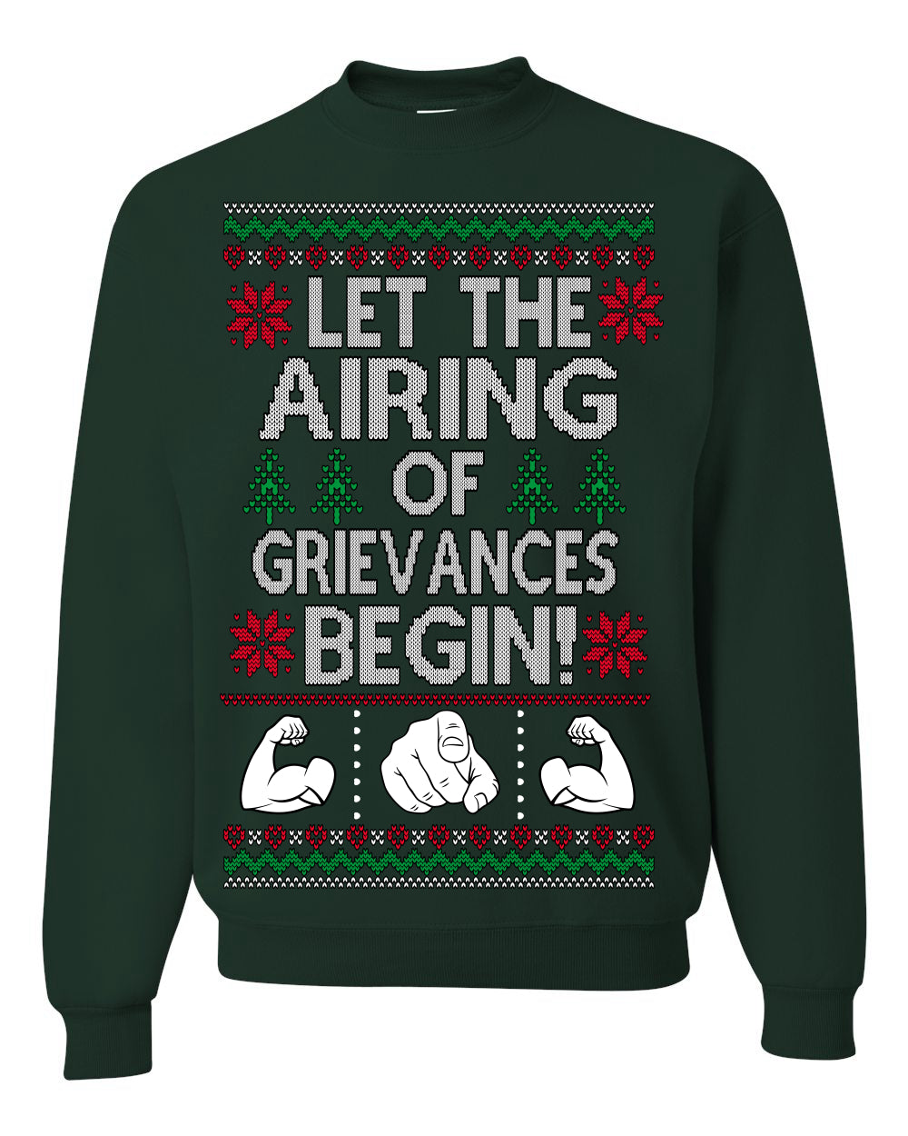 Let the Airing of Grievances Begin Funny TV Sitcom Festivus for the Rest of Us, Feats of Strength Iconic TV Quote Ugly Christmas Unisex Crewneck Sweatshirt
