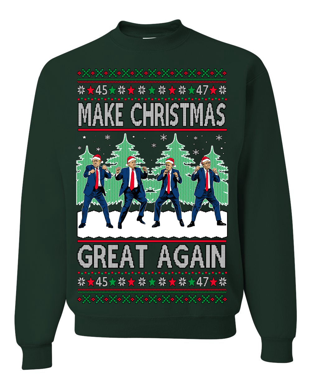 Make Christmas Great Again Shimmy Dance USA President Ugly Christmas Sweater Ugly Christmas Unisex Crewneck Sweatshirt