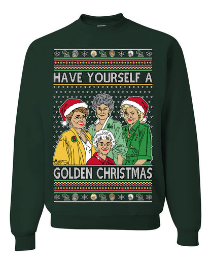 Have Yourself a Golden Christmas, Classic Miami TV Show Sitcom Xmas, Ugly Christmas Sweater  Ugly Christmas Unisex Crewneck Sweatshirt