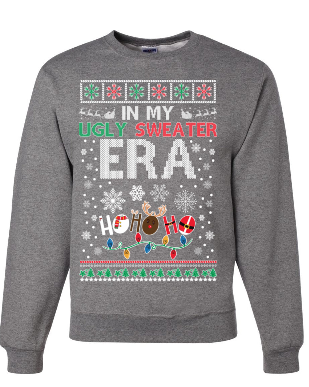 In My Ugly Sweater Era Ho Ho Ho, Viral Pop Music Lyrics Concert Tour Merch, Meme Ugly Christmas Sweater Ugly Christmas Unisex Crewneck Sweatshirt
