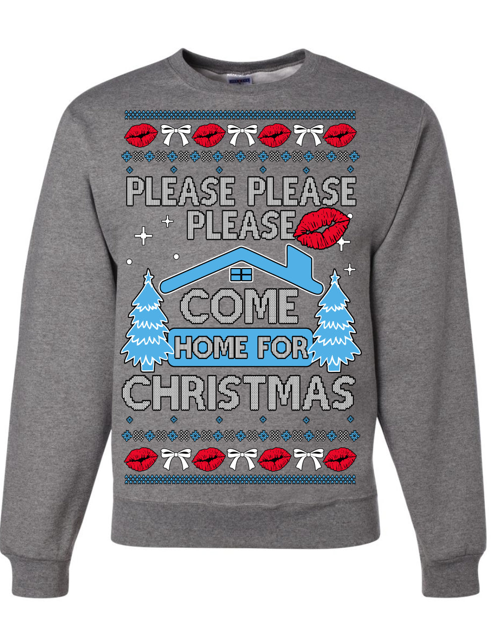 Please Please Please Come Home for Xmas, Sabrina Fan Viral Pop Song Concert Tour Merch, Ugly Christmas Sweater Ugly Christmas Unisex Crewneck Sweatshirt