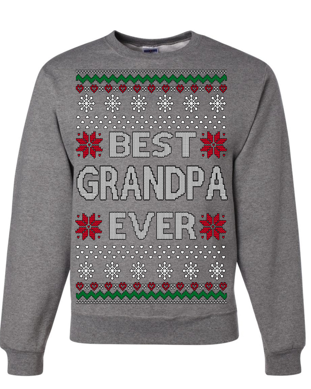 Best Grandpa Ever Classic Xmas Winter Holidays Ugly Christmas Sweater Ugly Christmas Unisex Crewneck Sweatshirt