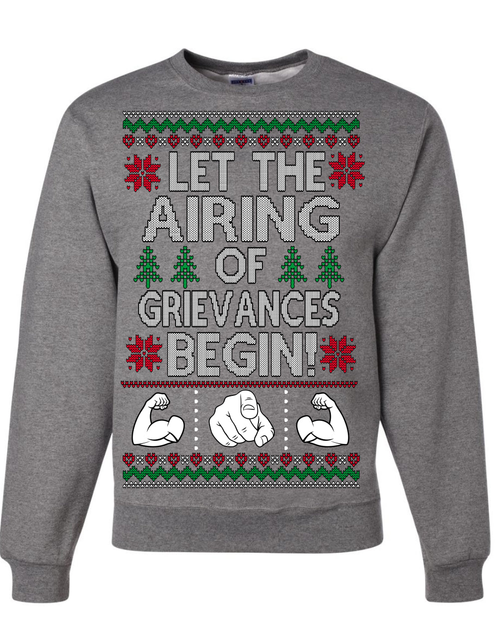 Let the Airing of Grievances Begin Funny TV Sitcom Festivus for the Rest of Us, Feats of Strength Iconic TV Quote Ugly Christmas Unisex Crewneck Sweatshirt