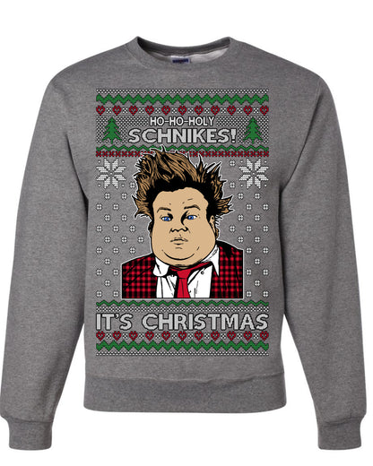 Ho Ho Holy Schnikes, Funny 90s Classic Comedy Farley Tommy Boy Movie Callahan Auto Parts, Ugly Christmas Sweater Ugly Christmas Unisex Crewneck Sweatshirt