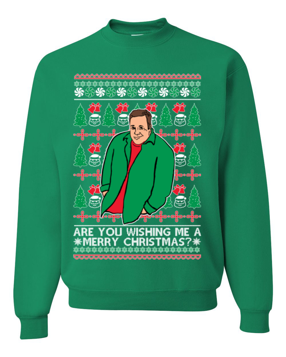 Are You Wishing Me a Merry Christmas? Funny Kevin Viral Shrug Shrugging Actor Meme Ugly Christmas Unisex Crewneck Sweatshirt