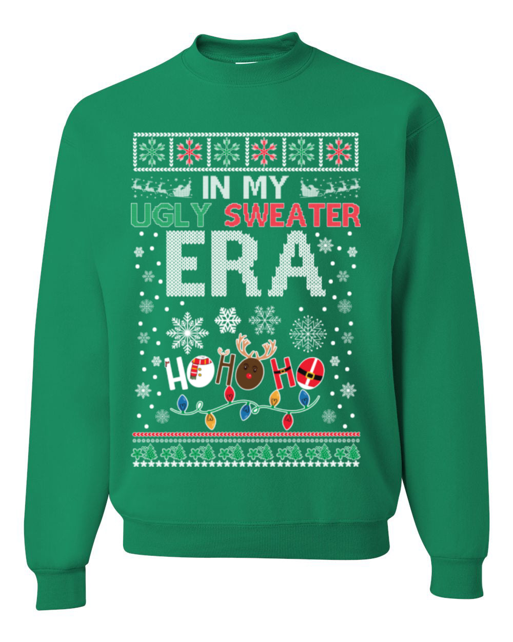 In My Ugly Sweater Era Ho Ho Ho, Viral Pop Music Lyrics Concert Tour Merch, Meme Ugly Christmas Sweater Ugly Christmas Unisex Crewneck Sweatshirt