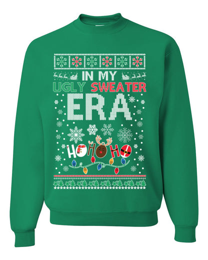 In My Ugly Sweater Era Ho Ho Ho, Viral Pop Music Lyrics Concert Tour Merch, Meme Ugly Christmas Sweater Ugly Christmas Unisex Crewneck Sweatshirt