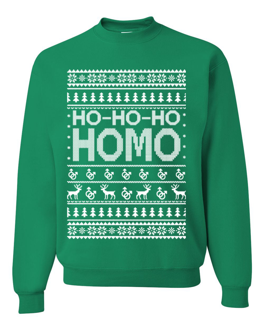 Ho Ho Ho Homo, Funny LGBT Pride Grey Greysexual Gay Lesbian Homosexual Bi Bisexual,  Ugly Christmas Unisex Crewneck Sweatshirt
