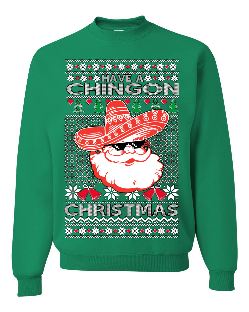 Have a Chingon Christmas, Funny Spanish Song Latin Pop Music Lyrics Saying, Ugly Christmas Sweater Ugly Christmas Unisex Crewneck Sweatshirt