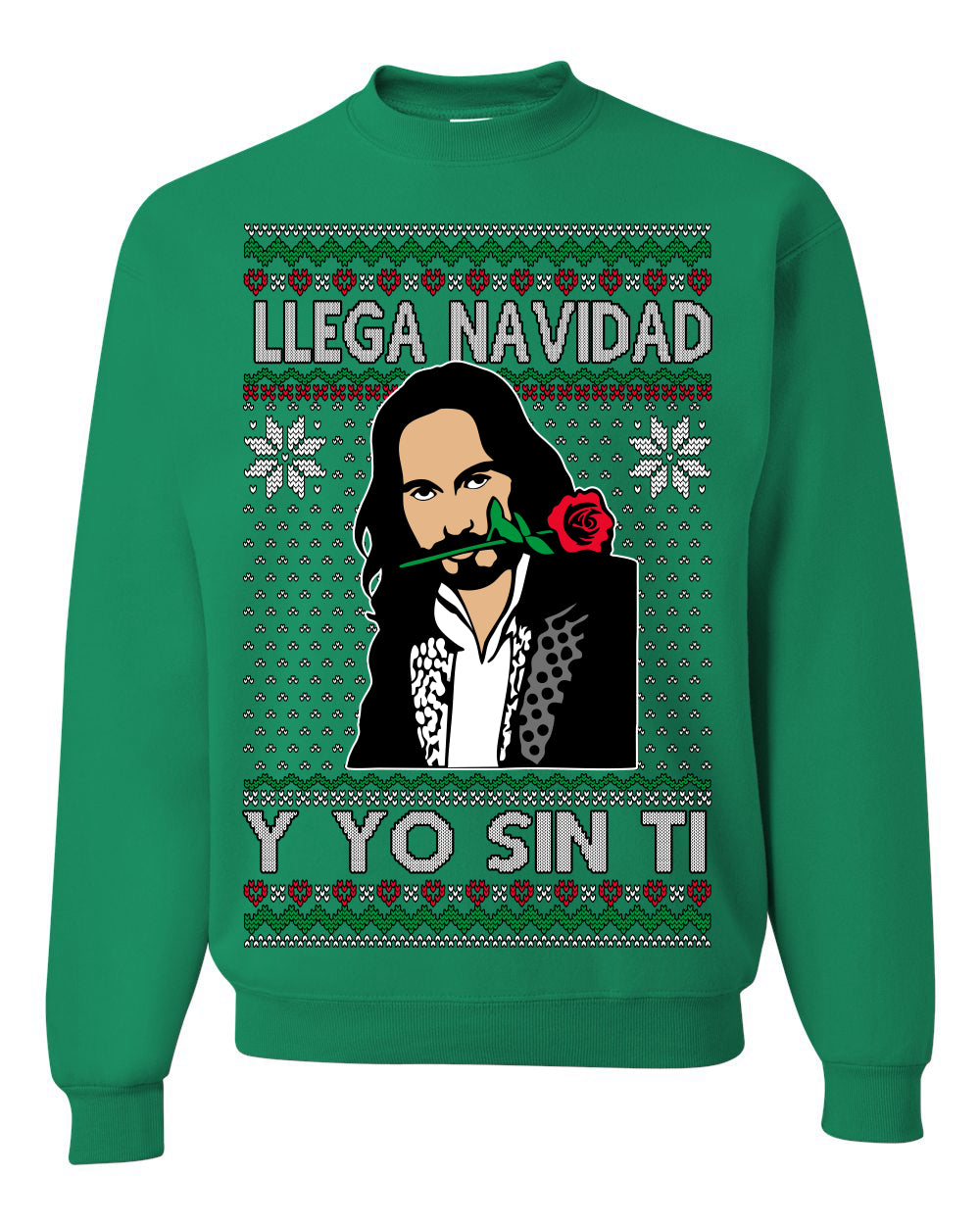 Llega Navidad Y Yo Sin Ti Christmas Is Coming, Marco Mexican Pop Star Mexico Music Michoacán Ugly Christmas Sweater Ugly Christmas Unisex Crewneck Sweatshirt