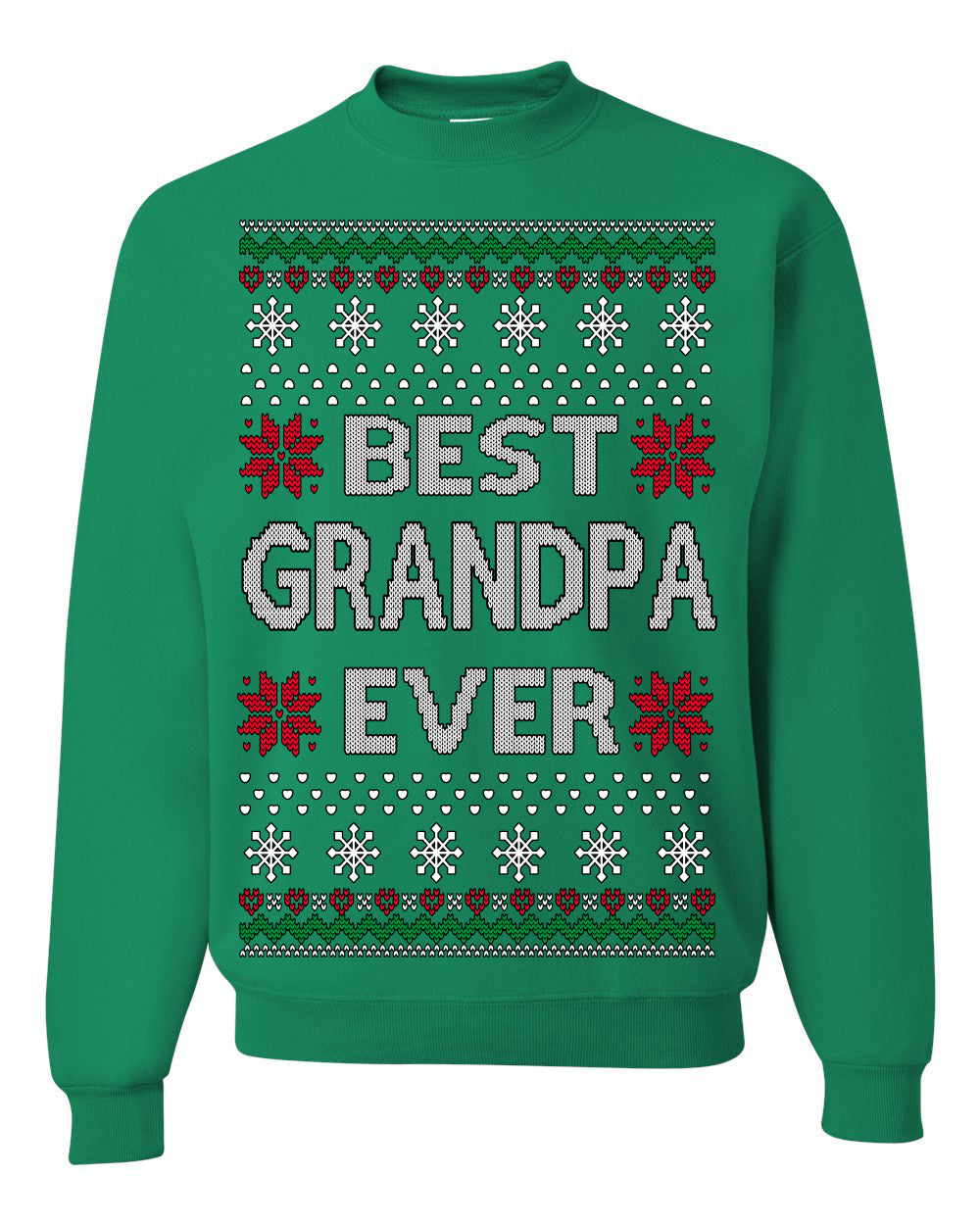 Best Grandpa Ever Classic Xmas Winter Holidays Ugly Christmas Sweater Ugly Christmas Unisex Crewneck Sweatshirt