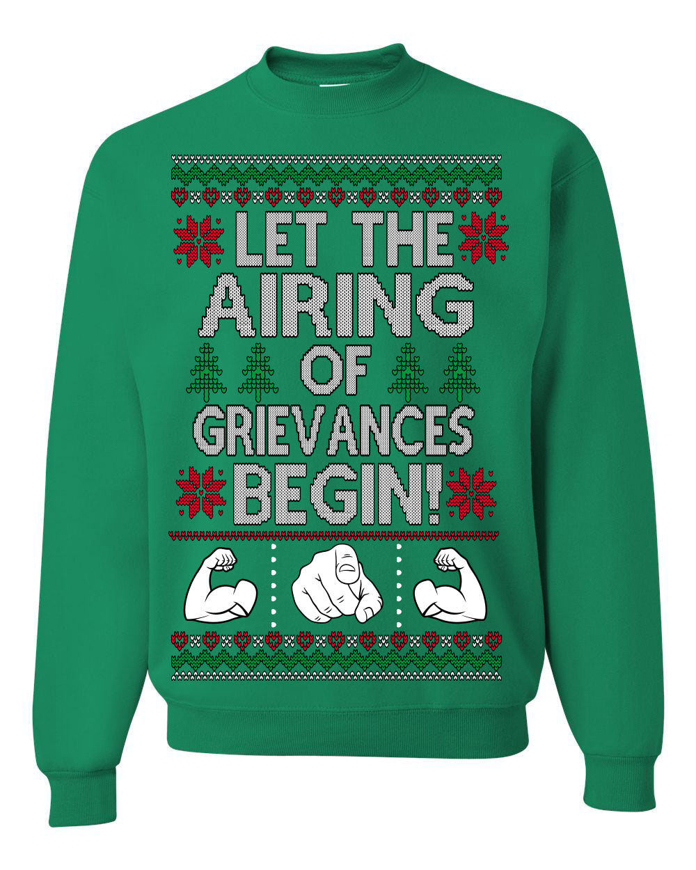 Let the Airing of Grievances Begin Funny TV Sitcom Festivus for the Rest of Us, Feats of Strength Iconic TV Quote Ugly Christmas Unisex Crewneck Sweatshirt
