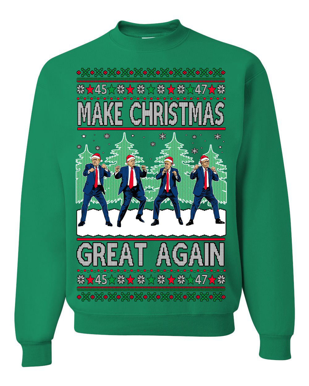 Make Christmas Great Again Shimmy Dance USA President Ugly Christmas Sweater Ugly Christmas Unisex Crewneck Sweatshirt