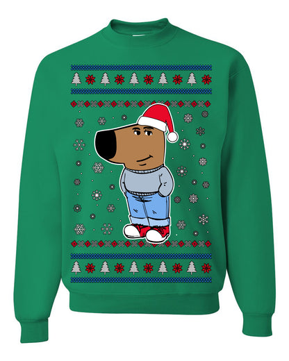 I'm Just a Chill Guy My New Character, Santa Dog Viral Meme Coin CHILLGUY Funny Internet Memes, Ugly Christmas Sweater Ugly Christmas Men's T-Shirt