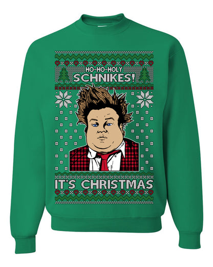 Ho Ho Holy Schnikes, Funny 90s Classic Comedy Farley Tommy Boy Movie Callahan Auto Parts, Ugly Christmas Sweater Ugly Christmas Unisex Crewneck Sweatshirt