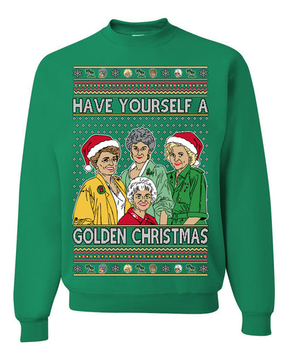 Have Yourself a Golden Christmas, Classic Miami TV Show Sitcom Xmas, Ugly Christmas Sweater  Ugly Christmas Unisex Crewneck Sweatshirt