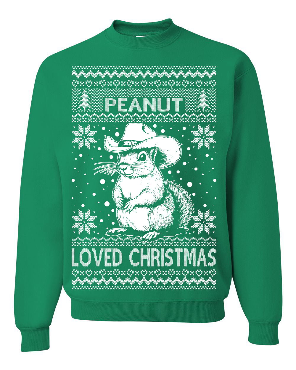 Peanut Loved Christmas, Funny Viral NYC New York Squirrel Meme Trending Save Our Pets Memes, Ugly Christmas Sweater Ugly Christmas Unisex Crewneck Sweatshirt