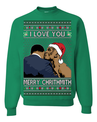 I Love You Merry Chrithmith Funny Mike Tyson Boxing Fight Meme Classic Funny Xmas, Ugly Christmas Sweater Ugly Christmas Men's T-Shirt