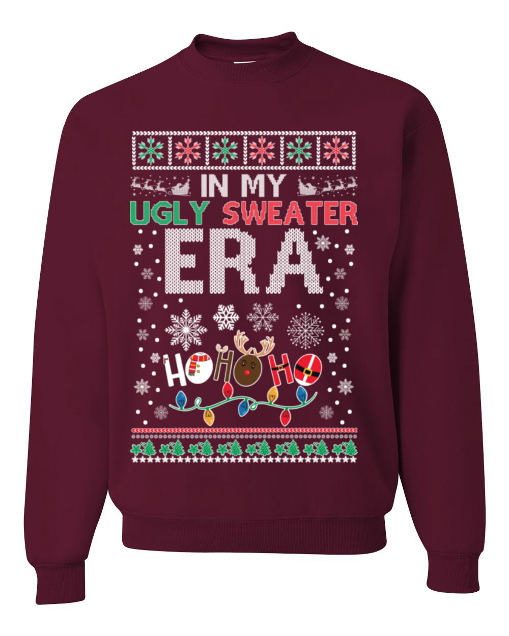 In My Ugly Sweater Era Ho Ho Ho, Viral Pop Music Lyrics Concert Tour Merch, Meme Ugly Christmas Sweater Ugly Christmas Unisex Crewneck Sweatshirt