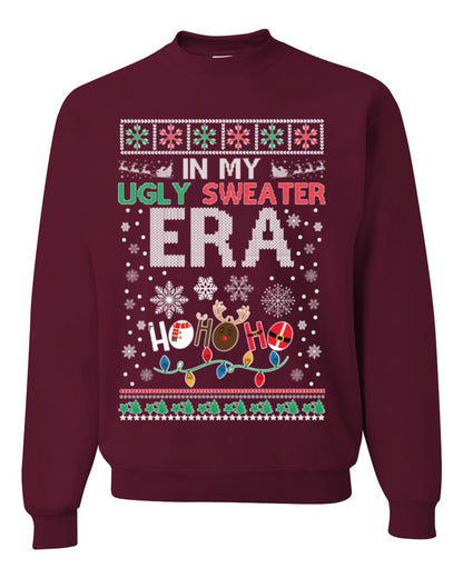 In My Ugly Sweater Era Ho Ho Ho, Viral Pop Music Lyrics Concert Tour Merch, Meme Ugly Christmas Sweater Ugly Christmas Unisex Crewneck Sweatshirt