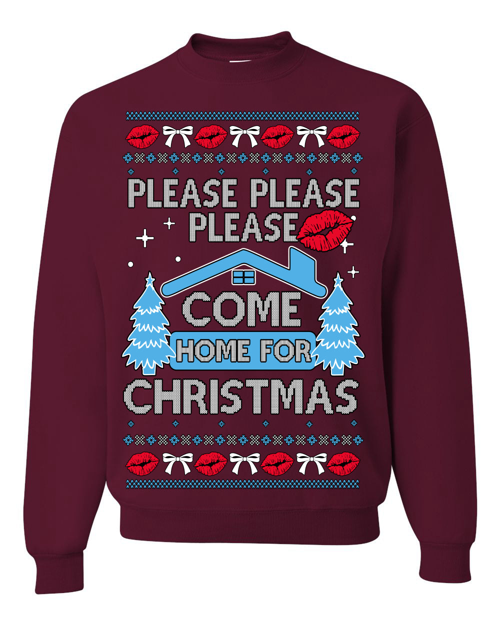 Please Please Please Come Home for Xmas, Sabrina Fan Viral Pop Song Concert Tour Merch, Ugly Christmas Sweater Ugly Christmas Unisex Crewneck Sweatshirt