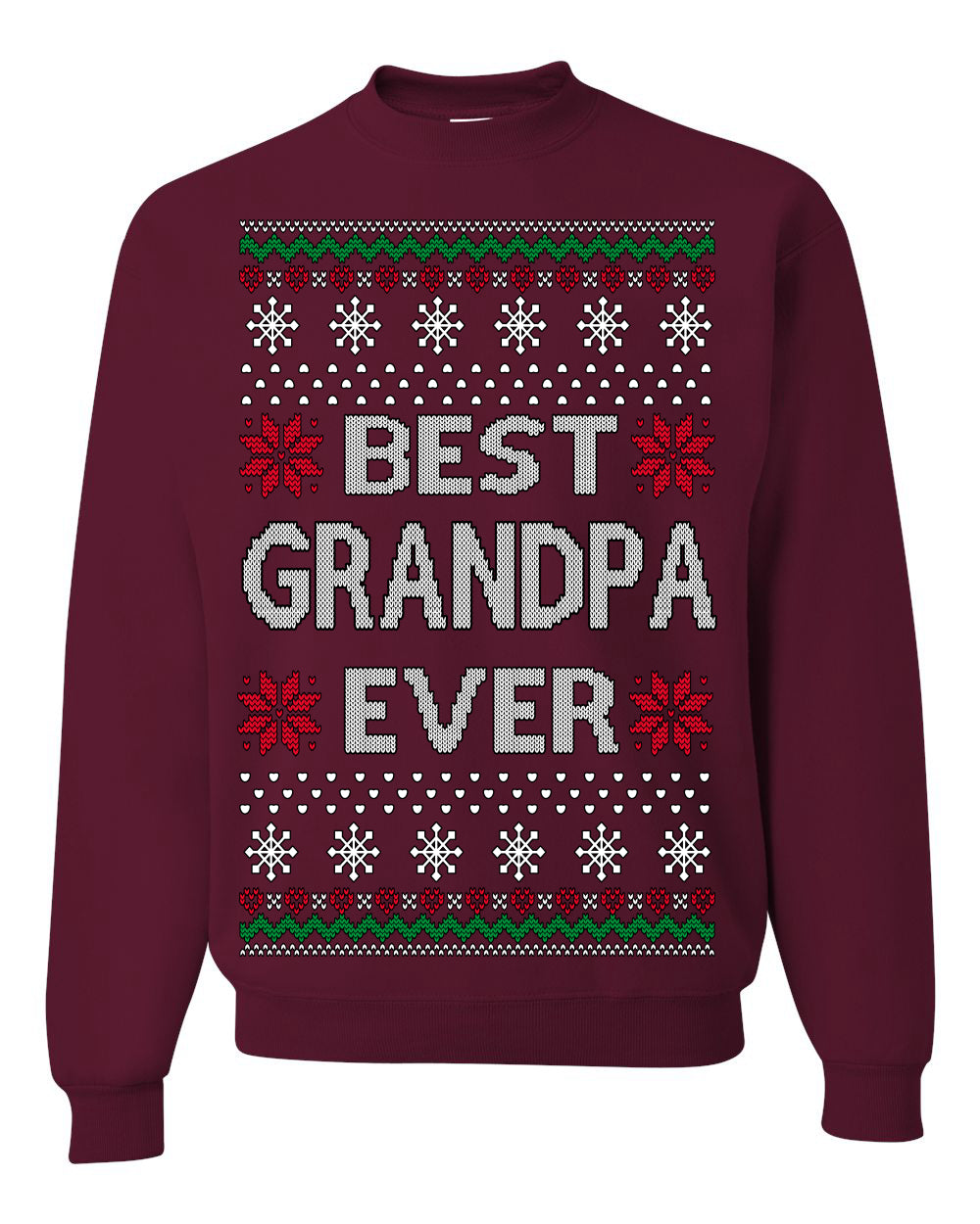 Best Grandpa Ever Classic Xmas Winter Holidays Ugly Christmas Sweater Ugly Christmas Unisex Crewneck Sweatshirt