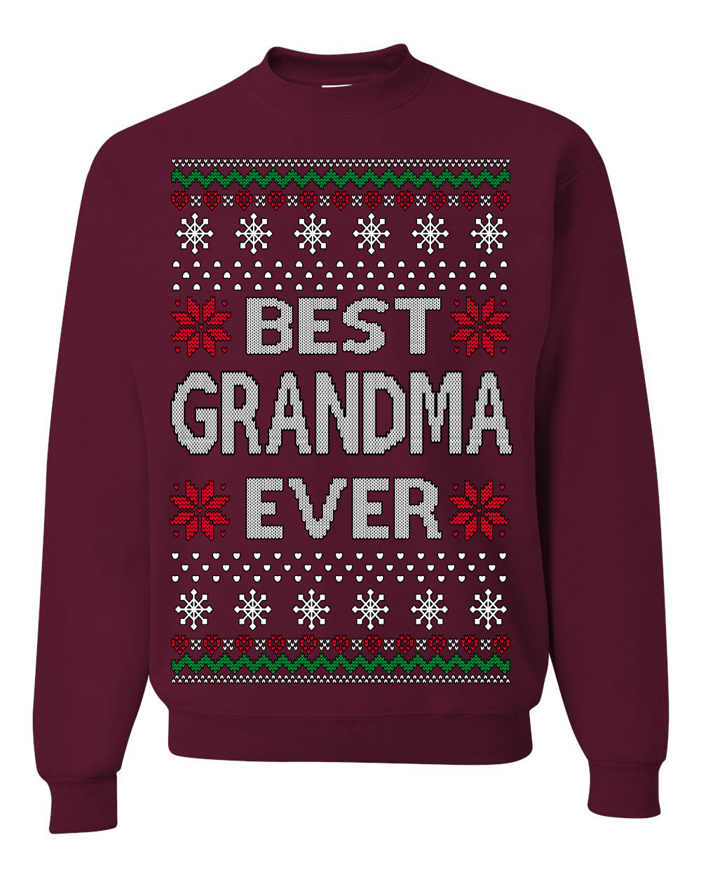 Best Grandma Ever Classic Xmas Winter Holidays Ugly Christmas Sweater Ugly Christmas Unisex Crewneck Sweatshirt