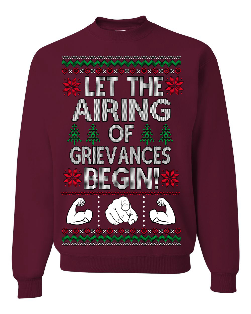 Let the Airing of Grievances Begin Funny TV Sitcom Festivus for the Rest of Us, Feats of Strength Iconic TV Quote Ugly Christmas Unisex Crewneck Sweatshirt