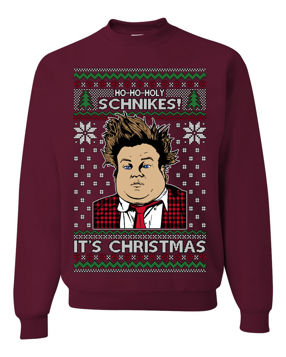 Ho Ho Holy Schnikes, Funny 90s Classic Comedy Farley Tommy Boy Movie Callahan Auto Parts, Ugly Christmas Sweater Ugly Christmas Unisex Crewneck Sweatshirt