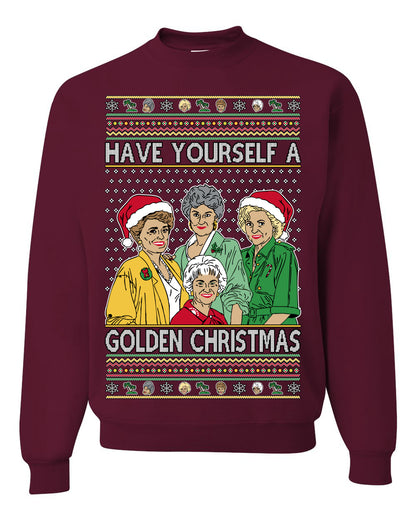 Have Yourself a Golden Christmas, Classic Miami TV Show Sitcom Xmas, Ugly Christmas Sweater  Ugly Christmas Unisex Crewneck Sweatshirt
