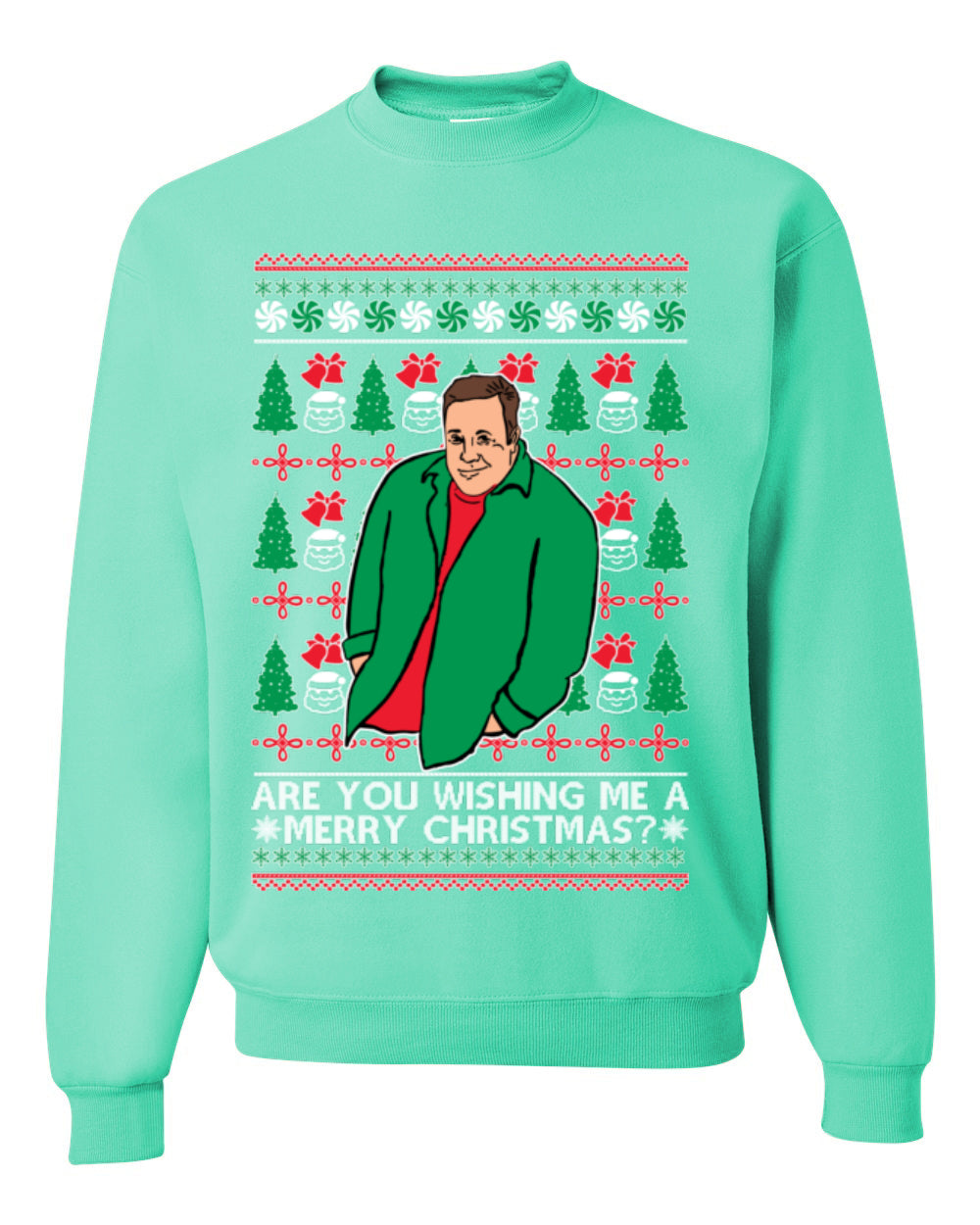 Are You Wishing Me a Merry Christmas? Funny Kevin Viral Shrug Shrugging Actor Meme Ugly Christmas Unisex Crewneck Sweatshirt