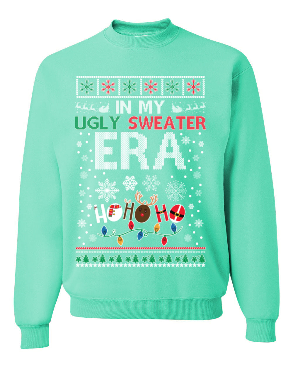 In My Ugly Sweater Era Ho Ho Ho, Viral Pop Music Lyrics Concert Tour Merch, Meme Ugly Christmas Sweater Ugly Christmas Unisex Crewneck Sweatshirt
