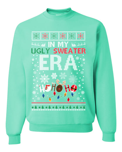 In My Ugly Sweater Era Ho Ho Ho, Viral Pop Music Lyrics Concert Tour Merch, Meme Ugly Christmas Sweater Ugly Christmas Unisex Crewneck Sweatshirt
