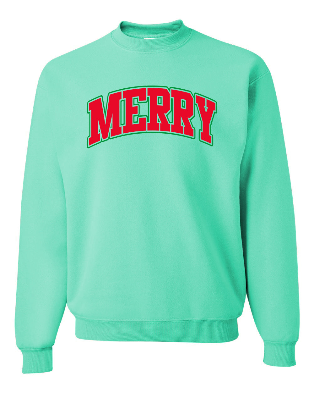Merry | Cute Winter Holiday College Style Ugly Christmas Unisex Crewneck Sweatshirt