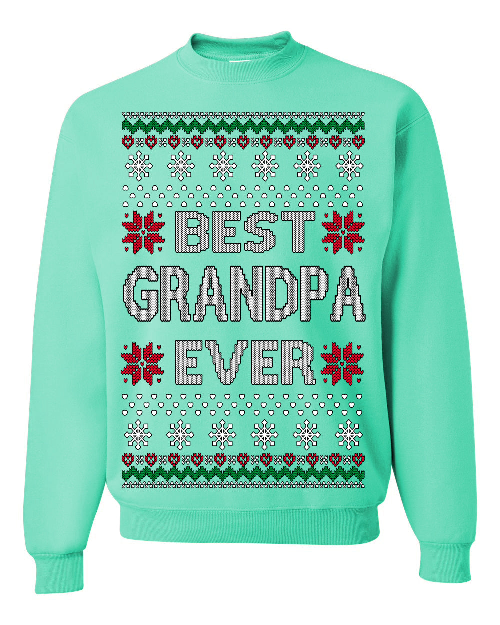 Best Grandpa Ever Classic Xmas Winter Holidays Ugly Christmas Sweater Ugly Christmas Unisex Crewneck Sweatshirt