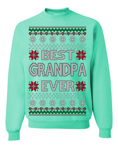 Best Grandpa Ever Classic Xmas Winter Holidays Ugly Christmas Sweater Ugly Christmas Unisex Crewneck Sweatshirt