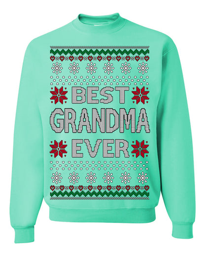 Best Grandma Ever Classic Xmas Winter Holidays Ugly Christmas Sweater Ugly Christmas Unisex Crewneck Sweatshirt