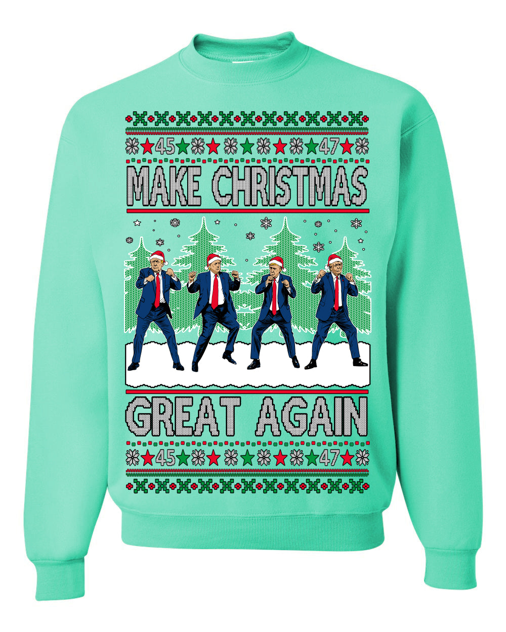 Make Christmas Great Again Shimmy Dance USA President Ugly Christmas Sweater Ugly Christmas Unisex Crewneck Sweatshirt