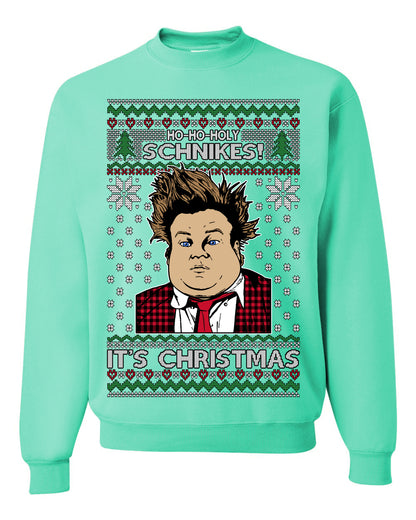 Ho Ho Holy Schnikes, Funny 90s Classic Comedy Farley Tommy Boy Movie Callahan Auto Parts, Ugly Christmas Sweater Ugly Christmas Unisex Crewneck Sweatshirt