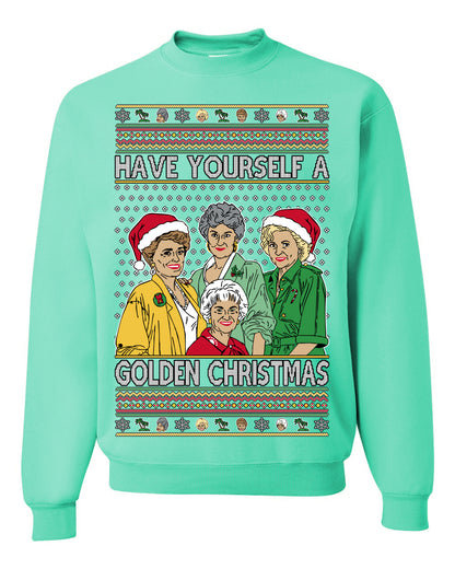Have Yourself a Golden Christmas, Classic Miami TV Show Sitcom Xmas, Ugly Christmas Sweater  Ugly Christmas Unisex Crewneck Sweatshirt