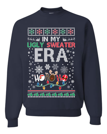 In My Ugly Sweater Era Ho Ho Ho, Viral Pop Music Lyrics Concert Tour Merch, Meme Ugly Christmas Sweater Ugly Christmas Unisex Crewneck Sweatshirt