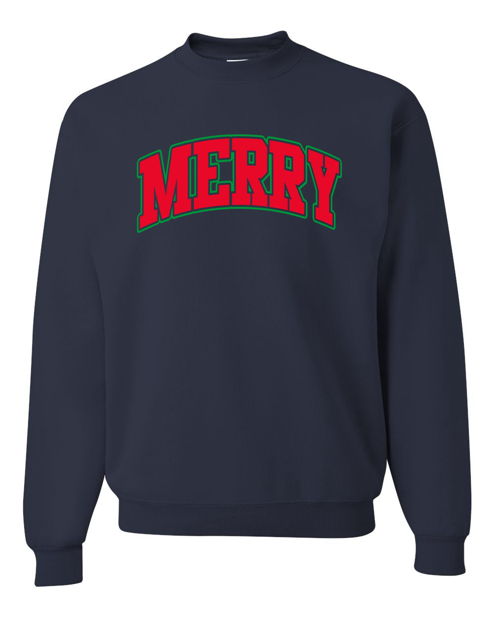 Merry | Cute Winter Holiday College Style Ugly Christmas Unisex Crewneck Sweatshirt