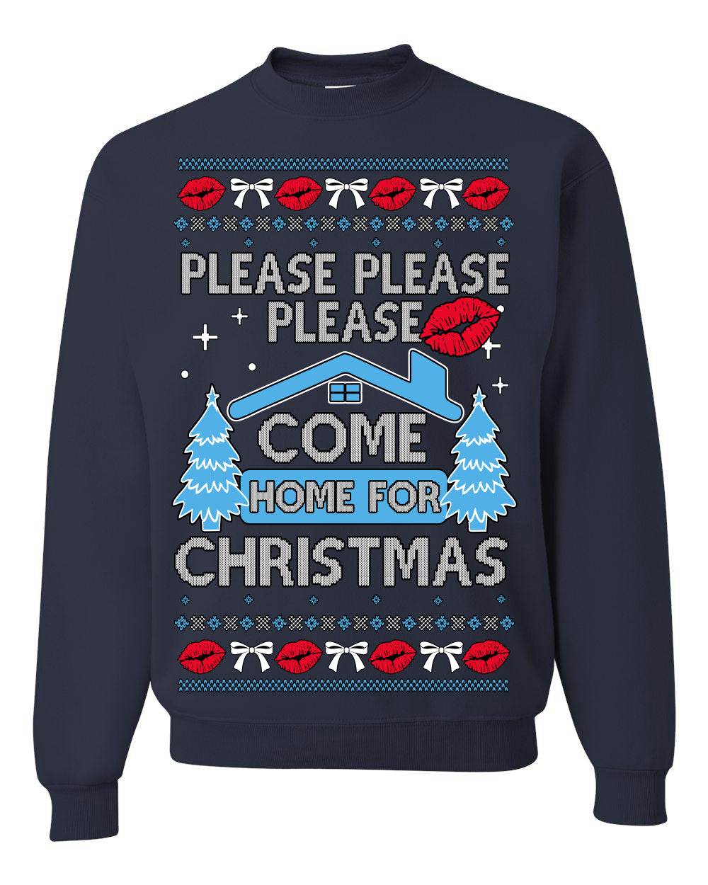Please Please Please Come Home for Xmas, Sabrina Fan Viral Pop Song Concert Tour Merch, Ugly Christmas Sweater Ugly Christmas Unisex Crewneck Sweatshirt