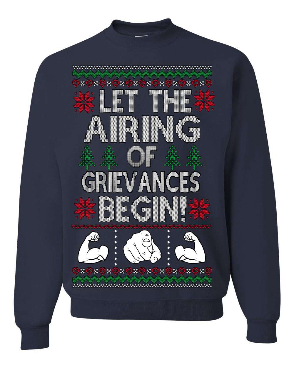 Let the Airing of Grievances Begin Funny TV Sitcom Festivus for the Rest of Us, Feats of Strength Iconic TV Quote Ugly Christmas Unisex Crewneck Sweatshirt