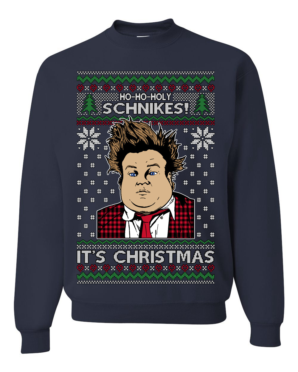 Ho Ho Holy Schnikes, Funny 90s Classic Comedy Farley Tommy Boy Movie Callahan Auto Parts, Ugly Christmas Sweater Ugly Christmas Unisex Crewneck Sweatshirt